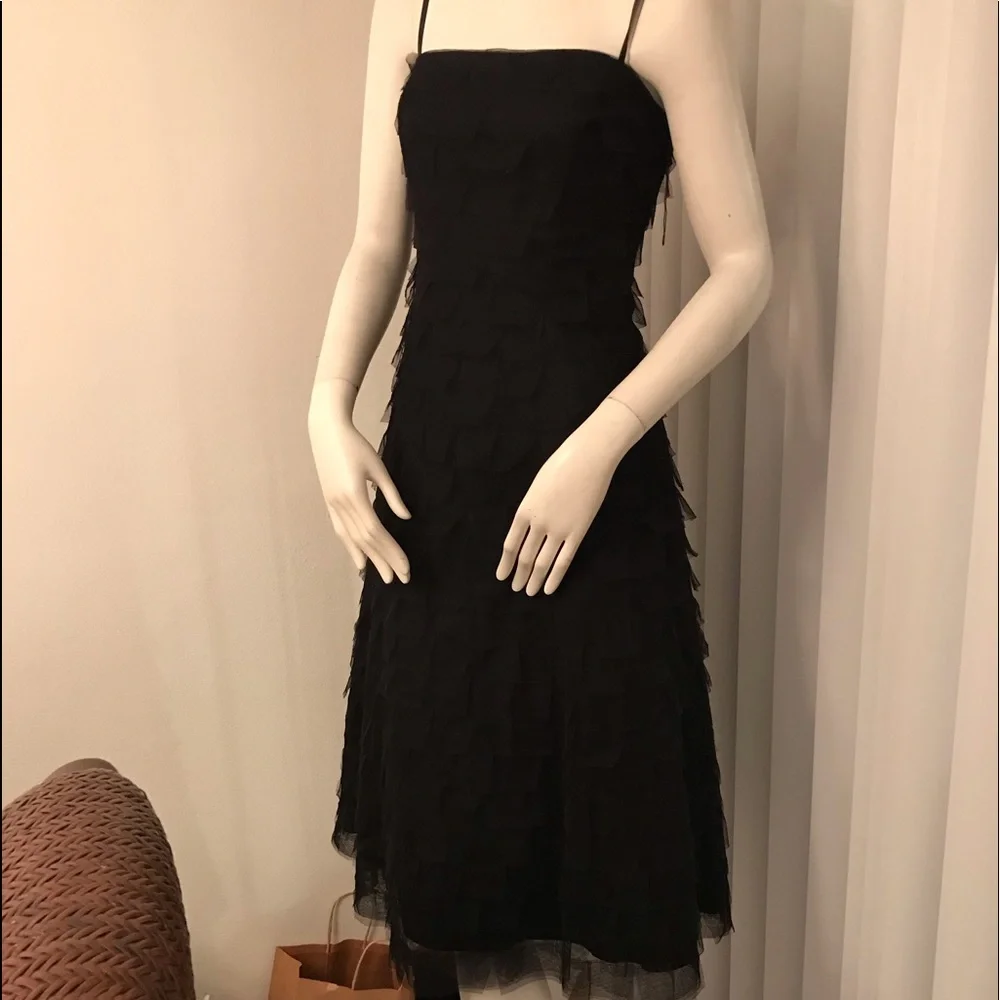 BCBG Maxazria black tulle layered Designer Dress - Picture 1 of 15
